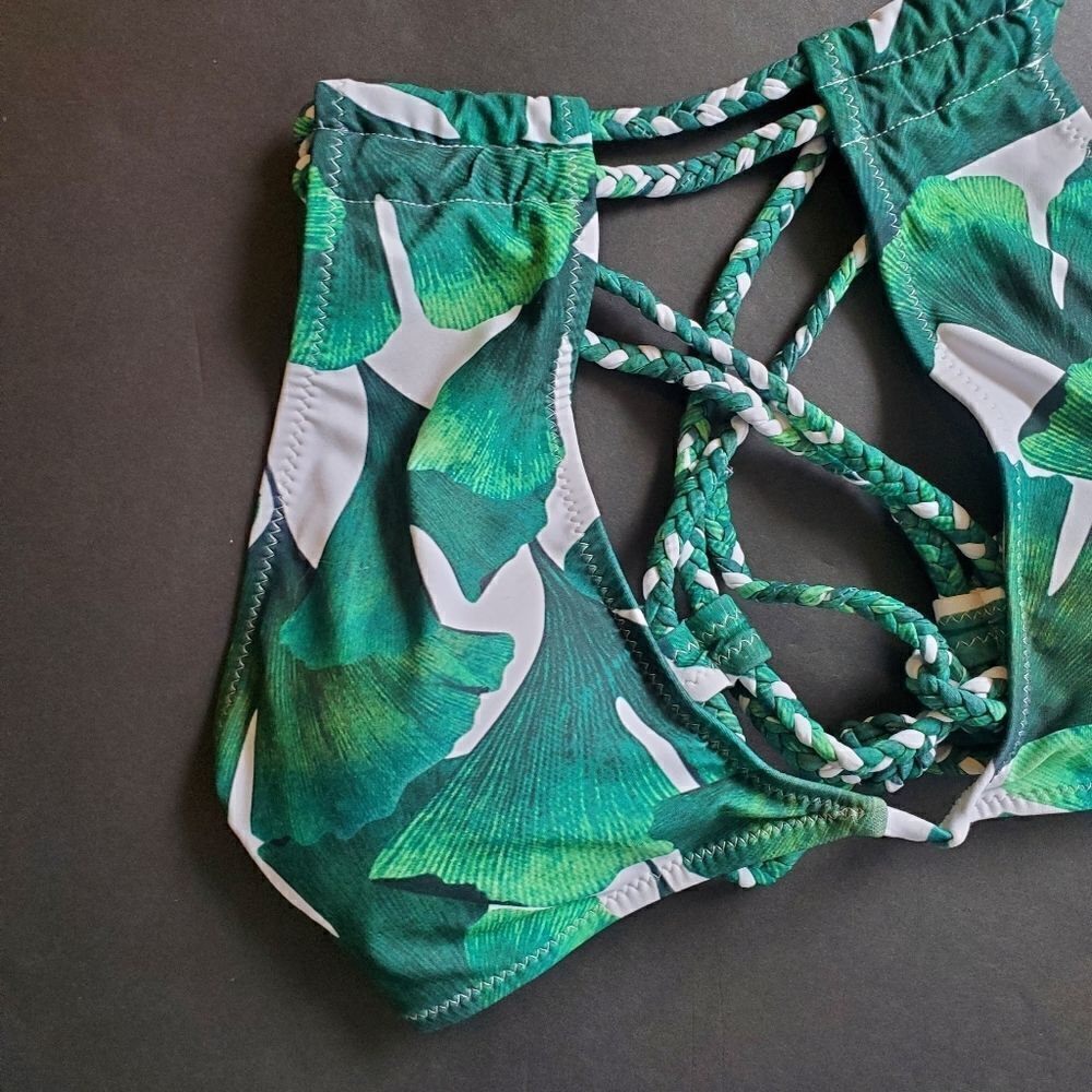 Unbranded leaf halter Swim Top - Picture 3 of 8